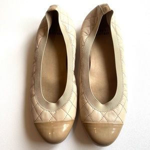 Stuart Weitzman Cap Toe Leather Flat Shoes